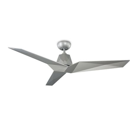 Modern Forms Vortex Indoor and Outdoor 3-Blade Smart Ceiling Fan 60in Automotive Silver with Remote Control FR-W1810-60